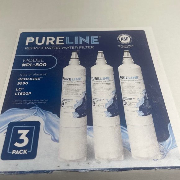 Pureline PL-800 Refrigerator Water Filter Replacement 3 Pack - Picture 1 of 8